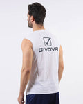 GIVOVA CANOTTA COTONE SPONSOR LOGO BIG BIANCO