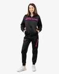 Tuta Givova One Full Zip Polarfleece nero/fuxia — tuta in pile per il dopo allenamento