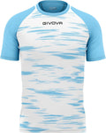 Maglia Givova Pixel bianco/celeste — maglia da gara e allenamento calcio