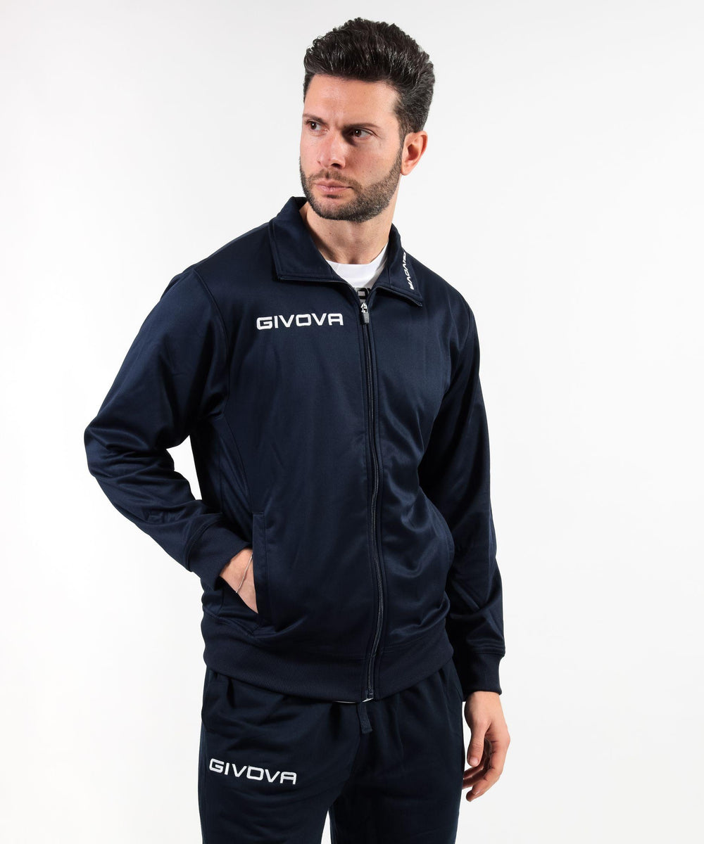 Giacca Givova Polarfleece Mono 500 blu in pile monocolore da panchina Givova Giacche e Giubbotti Planet Sport Italia