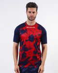 Maglia Givova Art Interlock M/C rosso/blu — maglia da gara e allenamento calcio