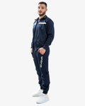 Tuta Givova One Full Zip Polarfleece blu/bianco — tuta in pile per il dopo allenamento