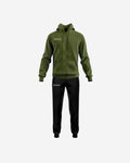 Tuta Givova King in Polarfleece (Sorrento) verde militare/nero — tuta in pile per il dopo allenamento