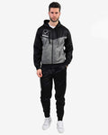 Tuta Visa Melange Givova con Cappuccio Polarfleece - NERO/GRIGIO SCURO MELANGE