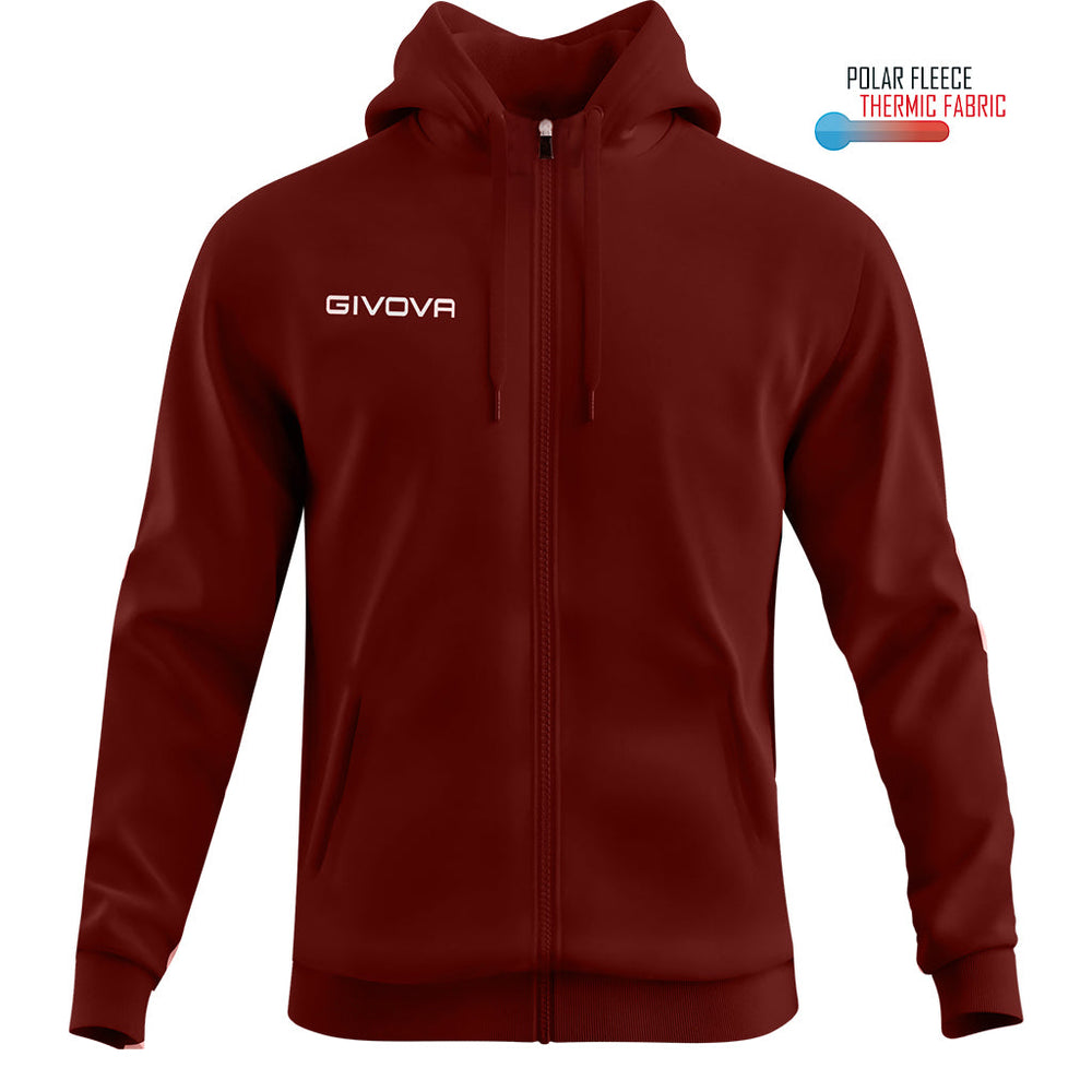 GIVOVA Felpa Full Zip 500 - Granata Givova Felpe Planet Sport Italia