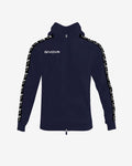 Givova Felpa Full Zip Terry Band - Blu Nero