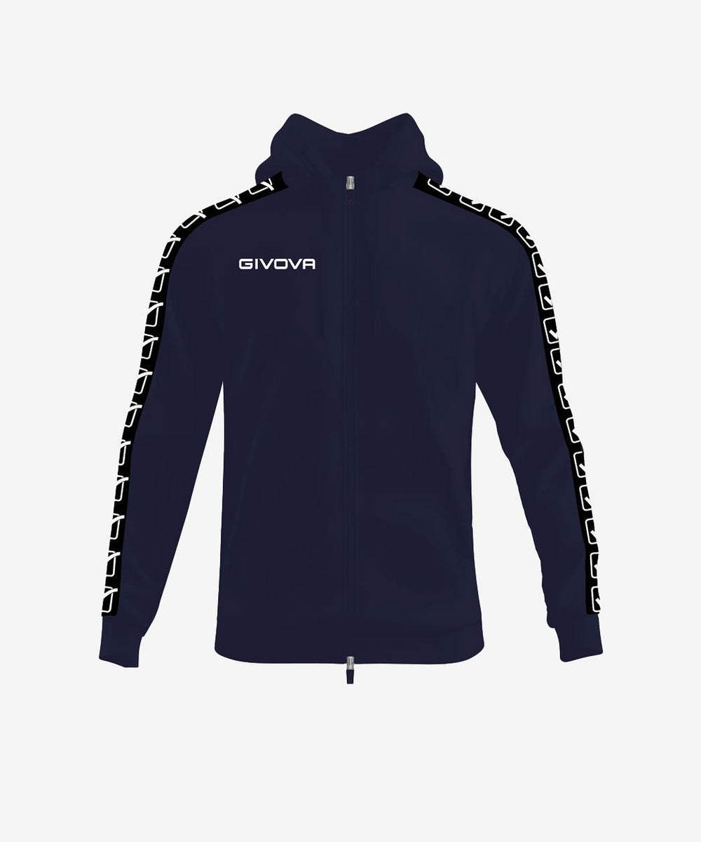 Givova Felpa Full Zip Terry Band - Blu Nero Givova Felpe Planet Sport Italia