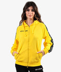 FULL ZIP CON CAPPUCCIO TERRY BAND GIALLO.