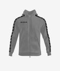 FULL ZIP CON CAPPUCCIO TERRY BAND GRIGIO MELANGE CHIARO/NERO