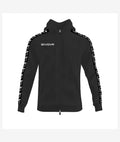 FULL ZIP CON CAPPUCCIO TERRY BAND NERO/NERO