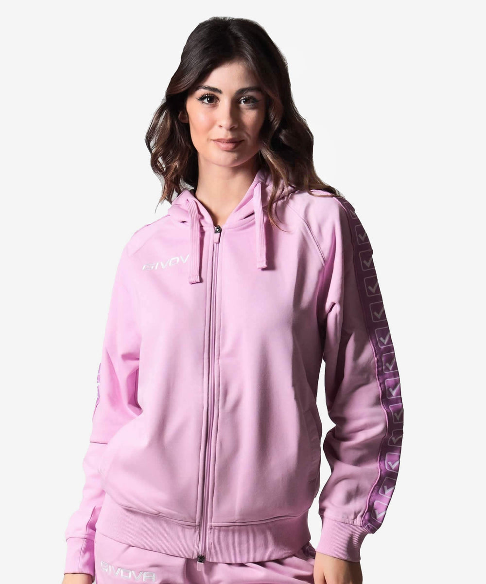 Givova Felpa Full Zip Terry Band - Rosa chiaro Givova Felpe Planet Sport Italia