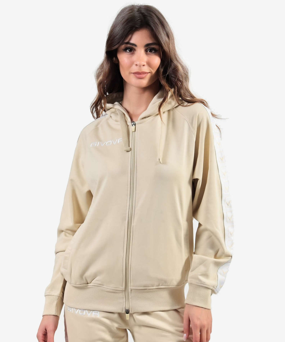 Givova Felpa Full Zip Terry Band - Sabbia Givova Felpe Planet Sport Italia
