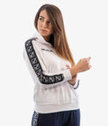 CON CAPPUCCIO TERRY BAND BIANCO