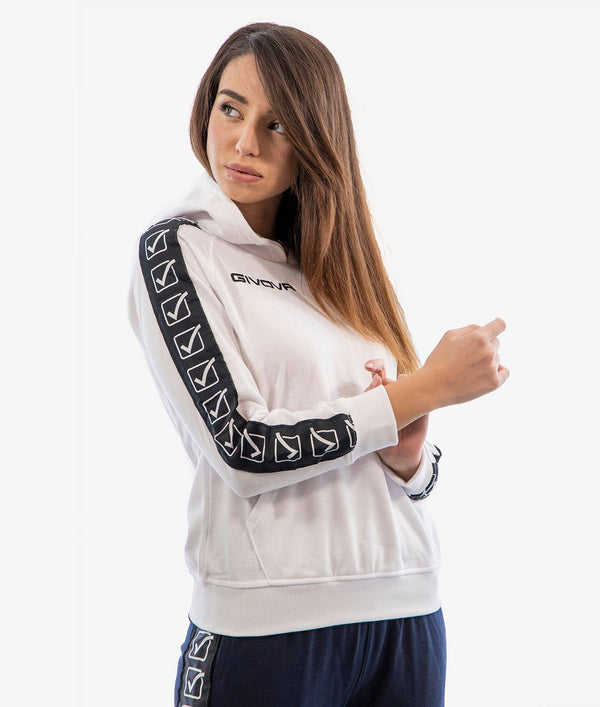 Givova Felpa con cappuccio Terry Band - Bianco Givova Planet Sport Italia