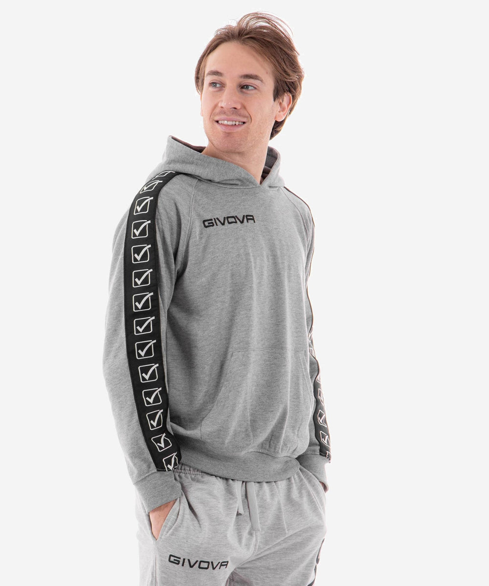 Givova Felpa con cappuccio Terry Band - Grigio Givova Felpe Planet Sport Italia