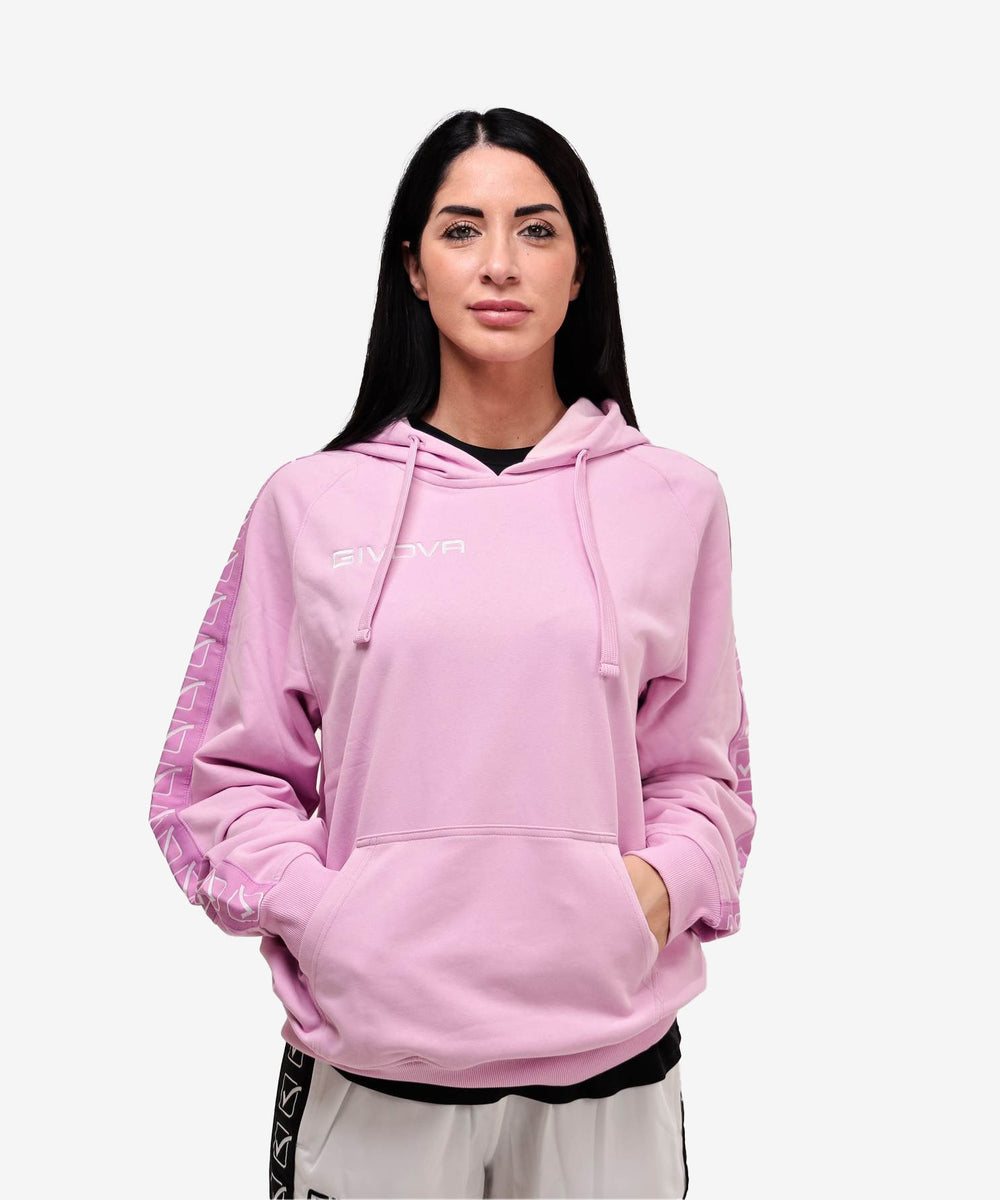 Givova Felpa con cappuccio Terry Band - Rosa chiaro Givova Felpe Planet Sport Italia