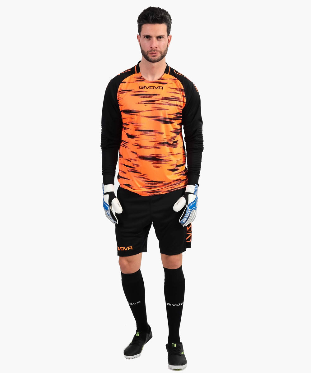 Completo Givova Kit Portiere Difesa - ARANCIO FLUO/NERO Givova Kit Planet Sport Italia
