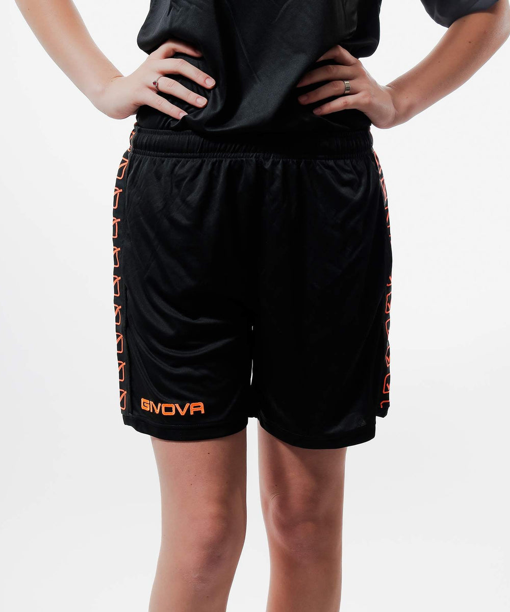 Givova Pantaloncino Poly Band - Nero Arancio fluo Givova Pantaloncini e Bermuda Planet Sport Italia