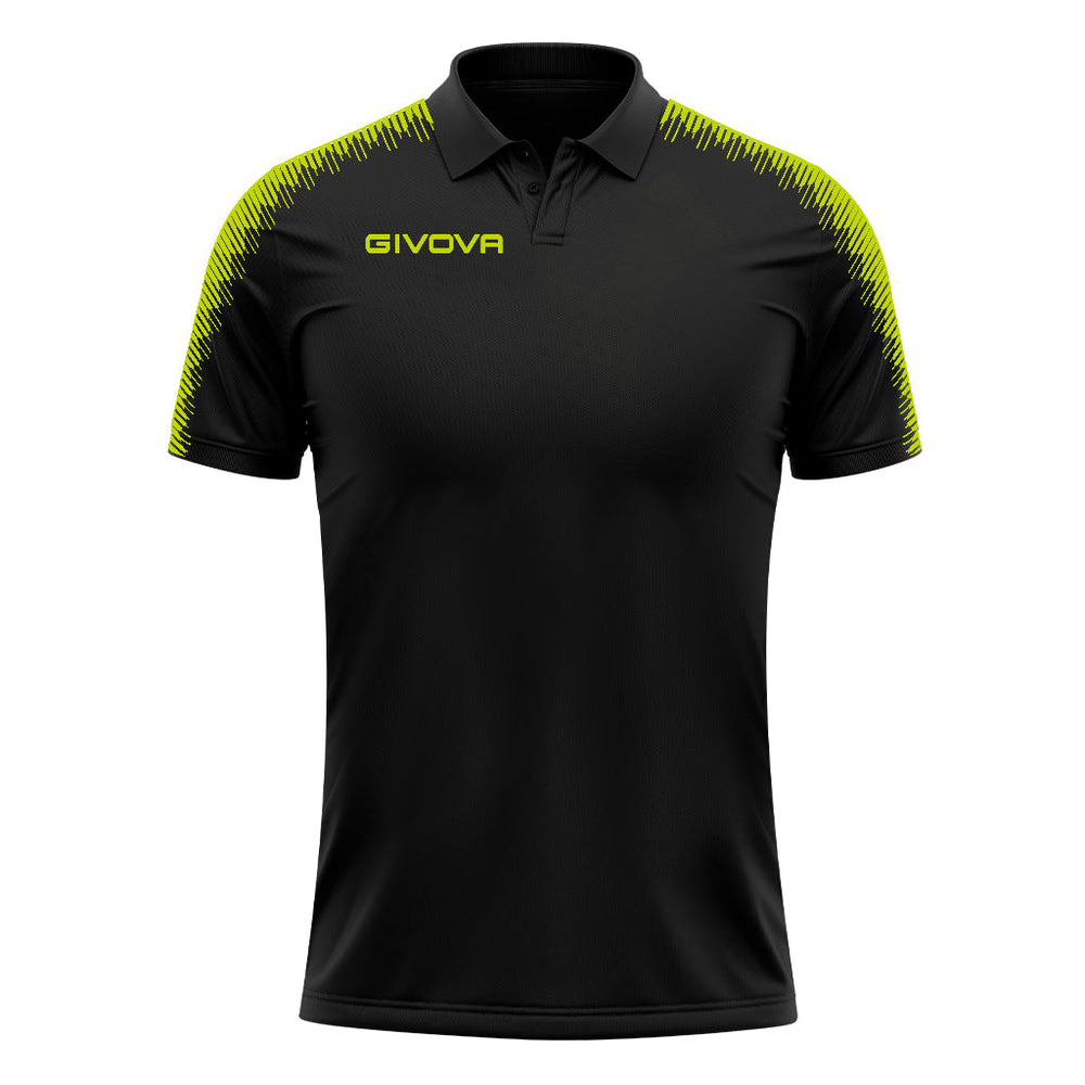 GIVOVA POLO CLUB NERO/GIALLO FLUO Givova Polo Planet Sport Italia