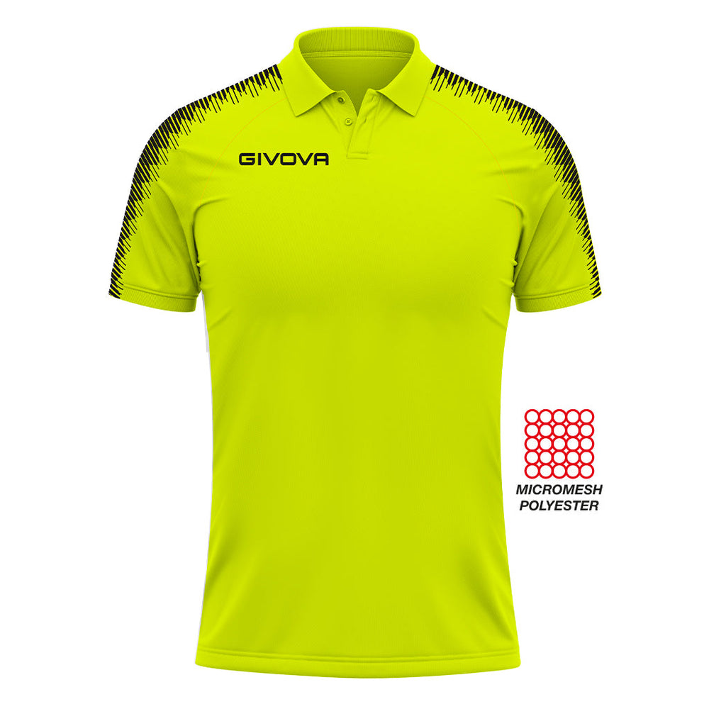 GIVOVA POLO CLUB GIALLO FLUO/NERO Givova Polo Planet Sport Italia