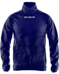 Giacca Givova Rain Jacket Collo Costina blu per panchina e allenamento
