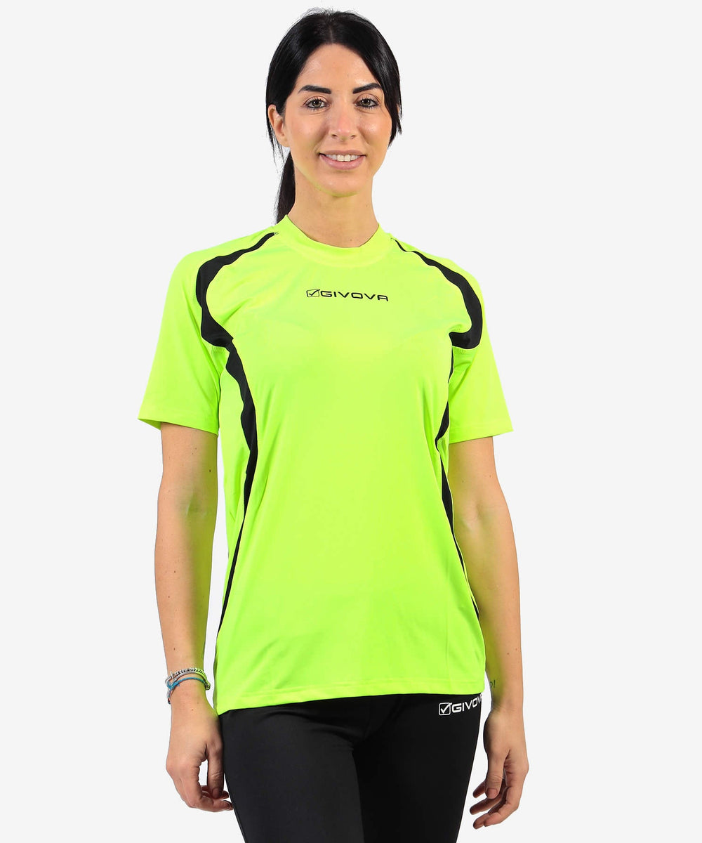 Givova Running Shirt giallo fluo nero Givova Maglie e T-Shirt Planet Sport Italia