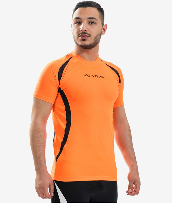 Givova Running Shirt arancio fluo nero Givova Planet Sport Italia