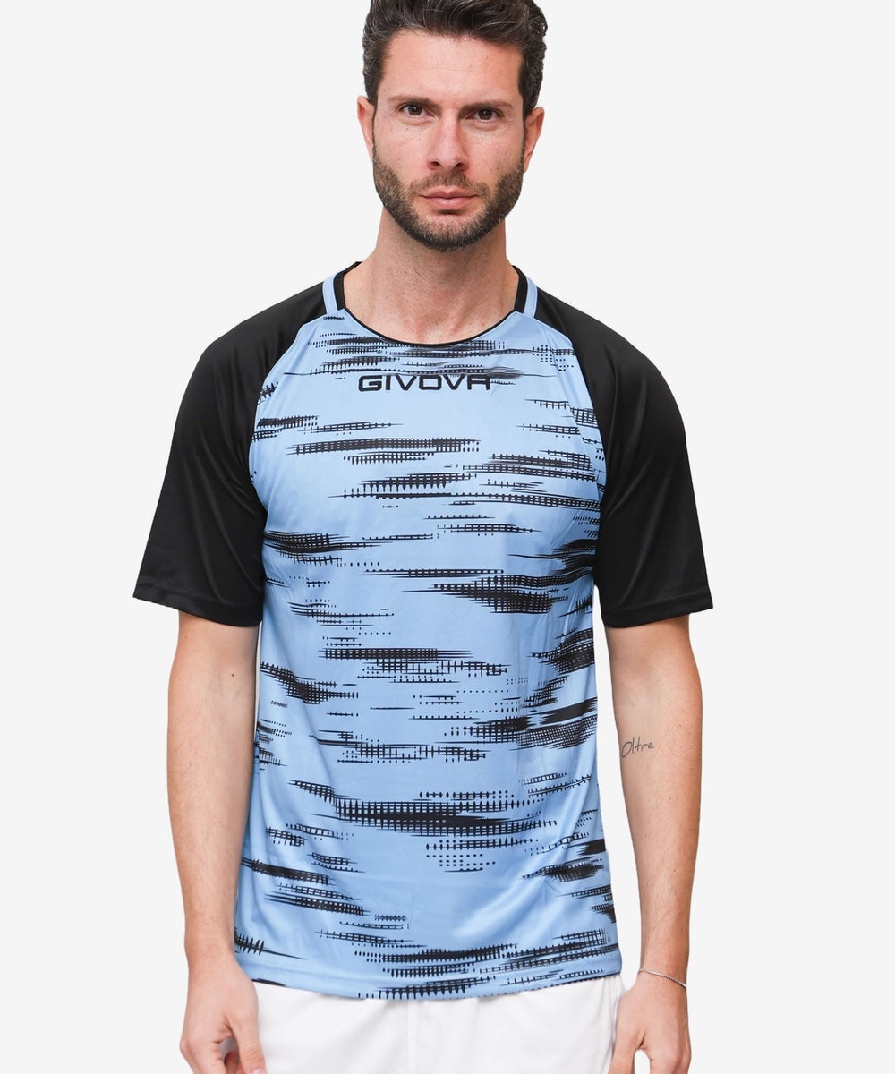 Givova Shirt Pixel celestenero Givova Maglie e T-Shirt Planet Sport Italia