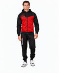 Tuta Visa Melange Givova con Cappuccio Polarfleece - ROSSO MELANGE/NERO