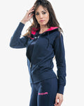 Tuta Givova King Donna Cotone Terry - BLU/FUXIA