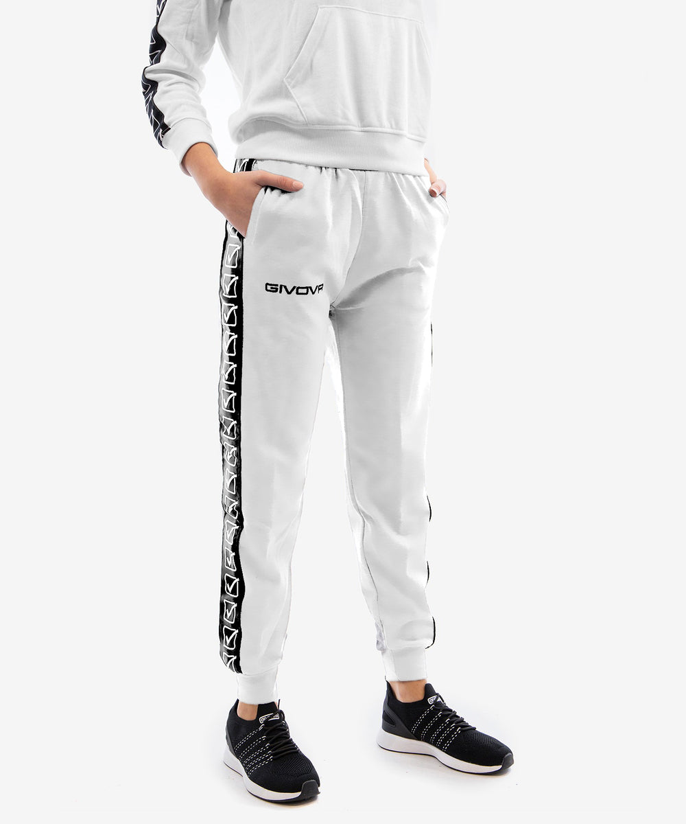 GIVOVA PANTALONE TERRY BAND - BIANCO Givova Pantaloni Planet Sport Italia