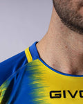 Maglia Givova Shirt Stripe M/C Interlock - AZZURRO/GIALLO