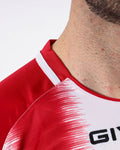 Maglia Givova Shirt Stripe M/C Interlock - ROSSO/BIANCO