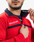 Tuta Givova One Full Zip Polarfleece - ROSSO/BLU